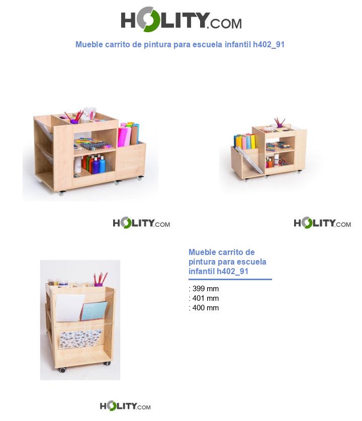 Mueble carrito de pintura para escuela infantil h402_91