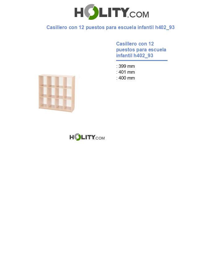 Casillero con 12 puestos para escuela infantil h402_93