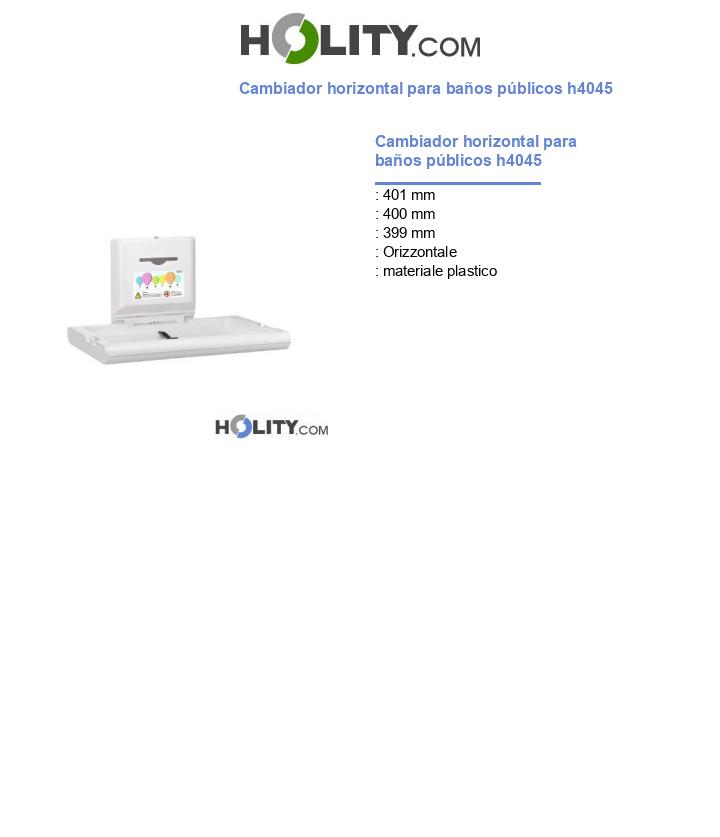 Cambiador horizontal para baños públicos h4045