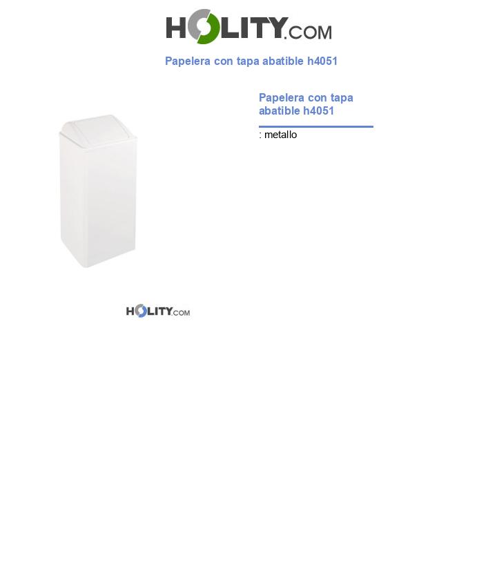 Papelera con tapa abatible h4051