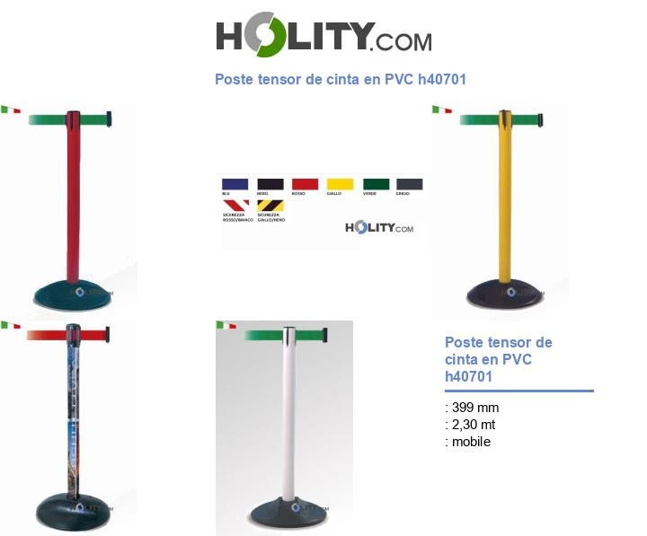 Poste tensor de cinta en PVC h40701