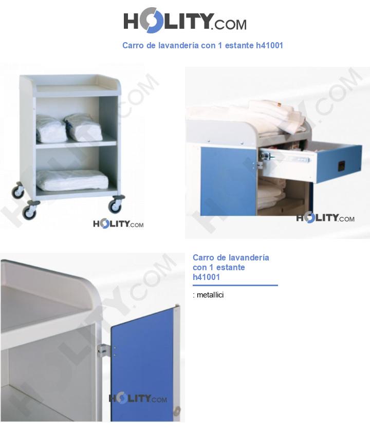 Carro de lavandería con 1 estante h41001