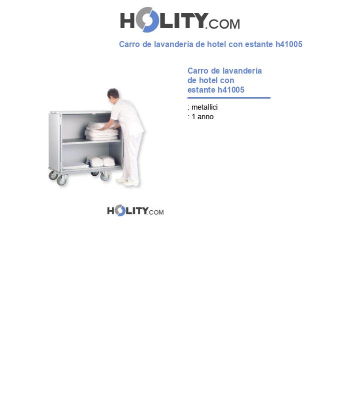 Carro de lavandería de hotel con estante h41005