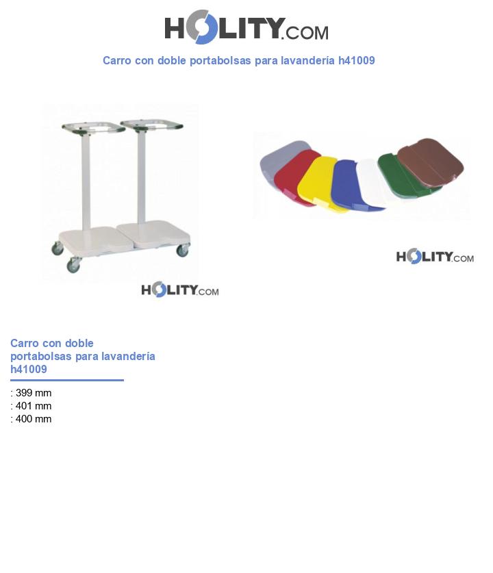 Carro con doble portabolsas para lavandería h41009