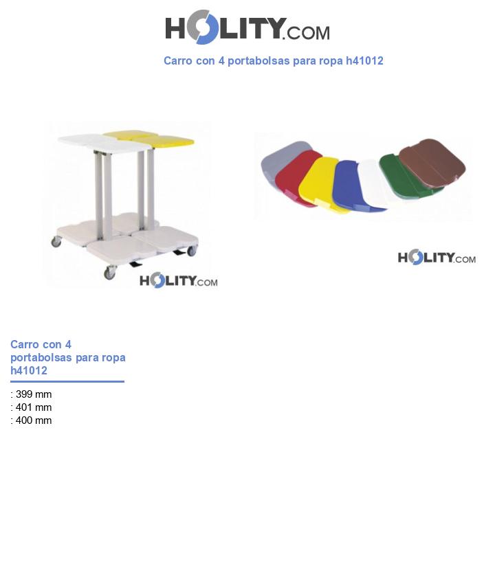 Carro con 4 portabolsas para ropa h41012