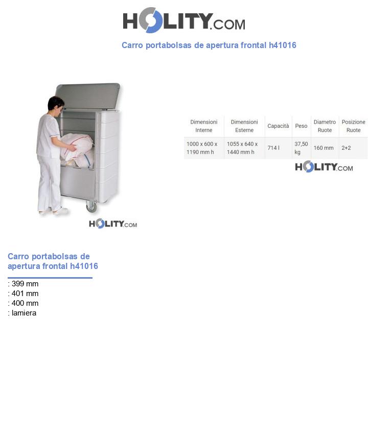 Carro portabolsas de apertura frontal h41016