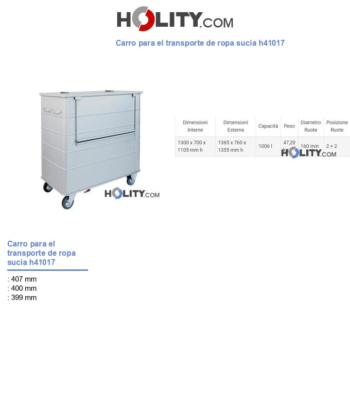 Carro para el transporte de ropa sucia h41017