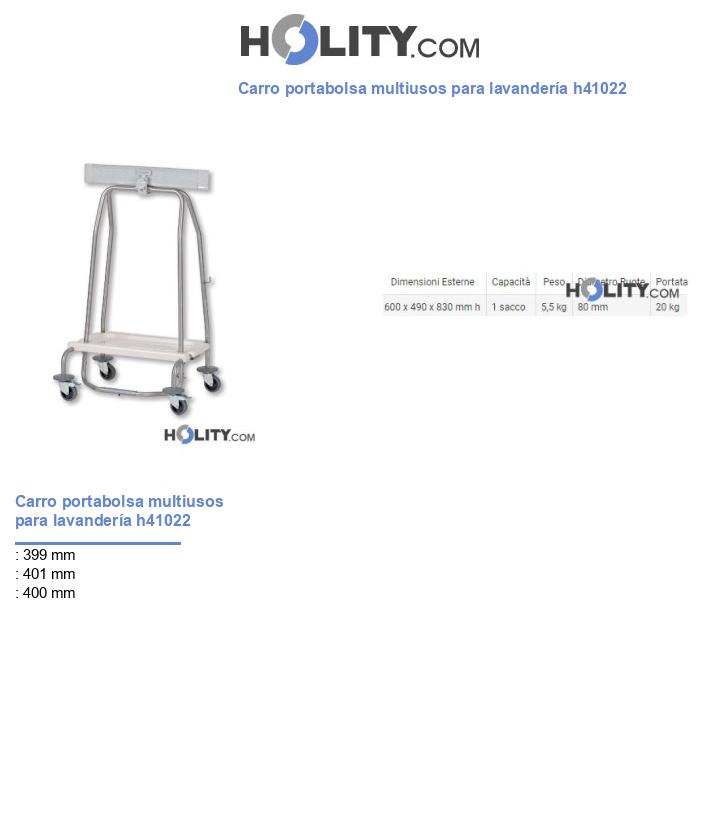 Carro portabolsa multiusos para lavandería h41022