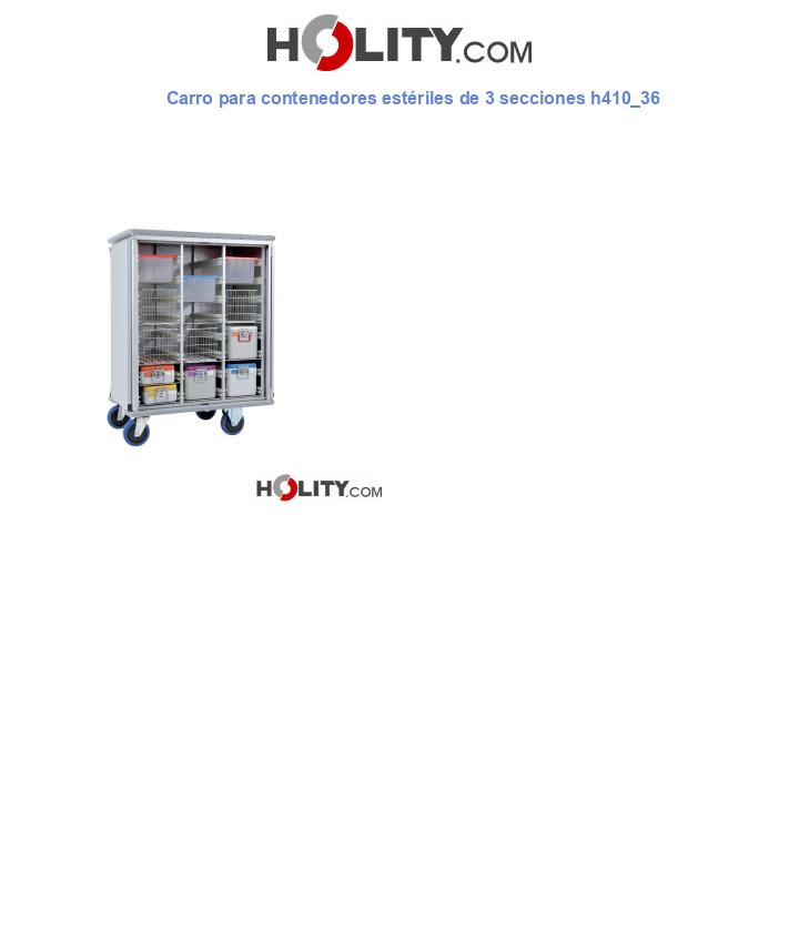 Carro para contenedores estériles de 3 secciones h410_36