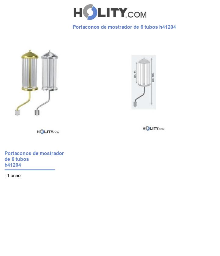 Portaconos de mostrador de 6 tubos h41204