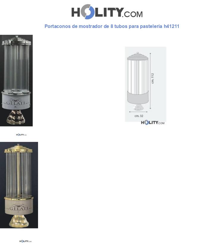 Portaconos de mostrador de 8 tubos para pastelería h41211