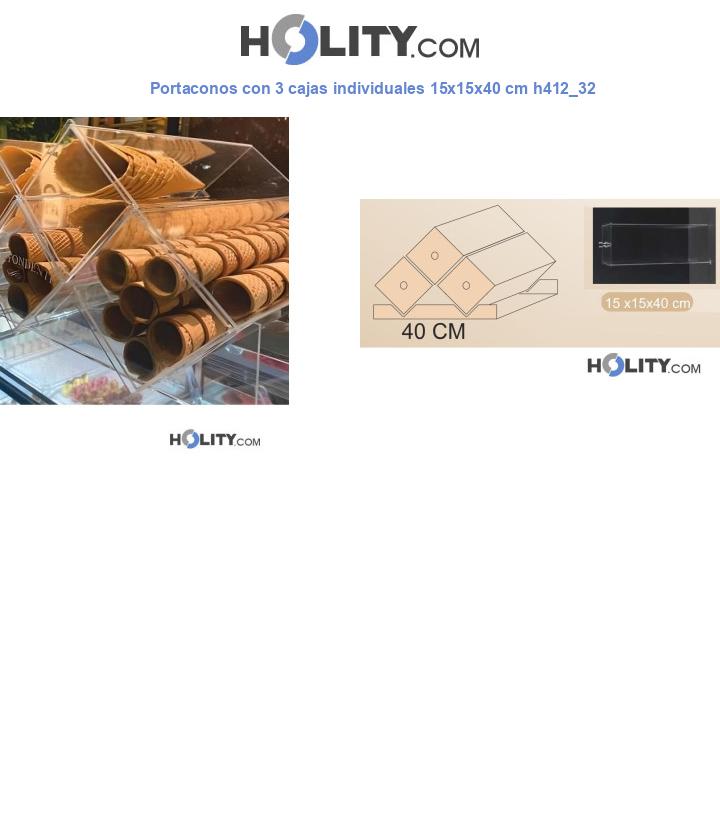 Portaconos con 3 cajas individuales 15x15x40 cm h412_32