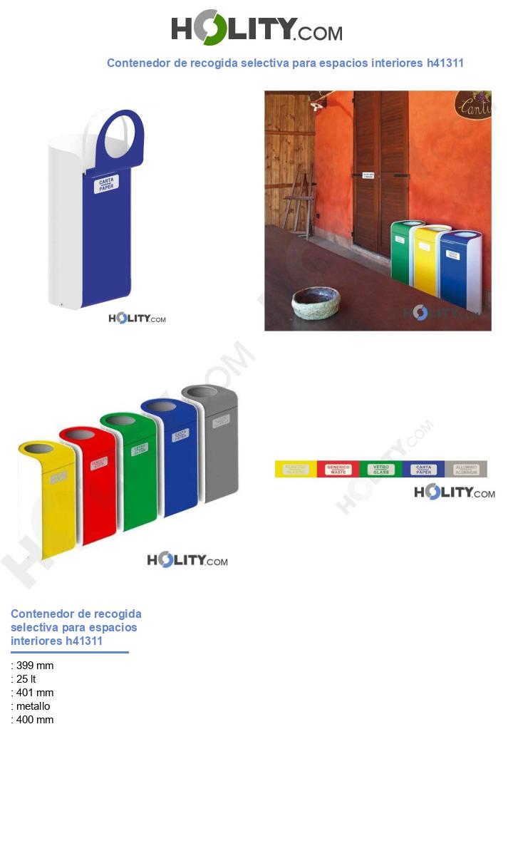 Contenedor de recogida selectiva para espacios interiores h41311