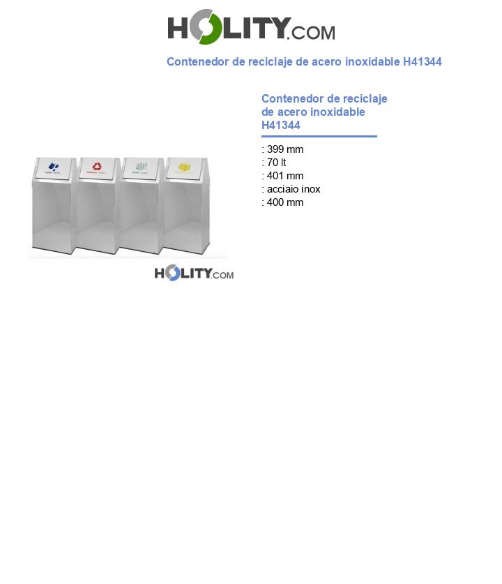 Contenedor de reciclaje de acero inoxidable H41344