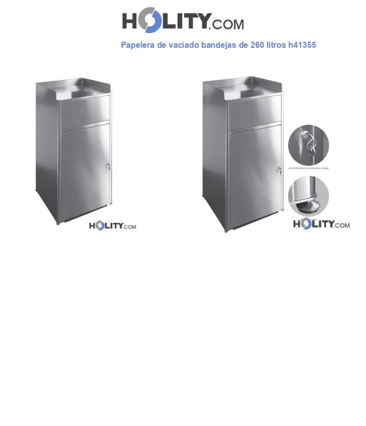 Papelera de vaciado bandejas de 260 litros h41355