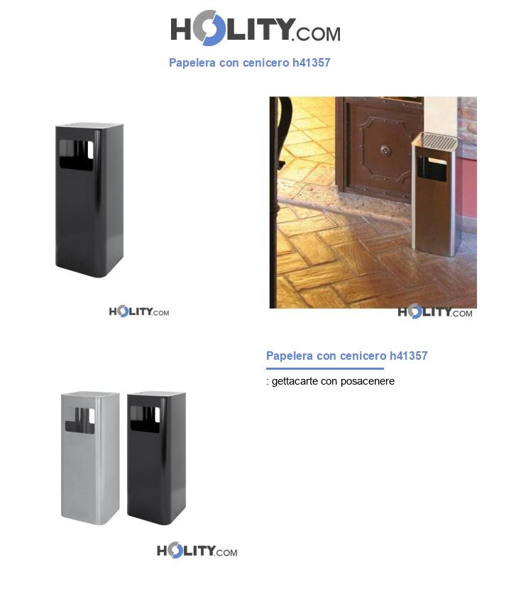 Papelera con cenicero h41357