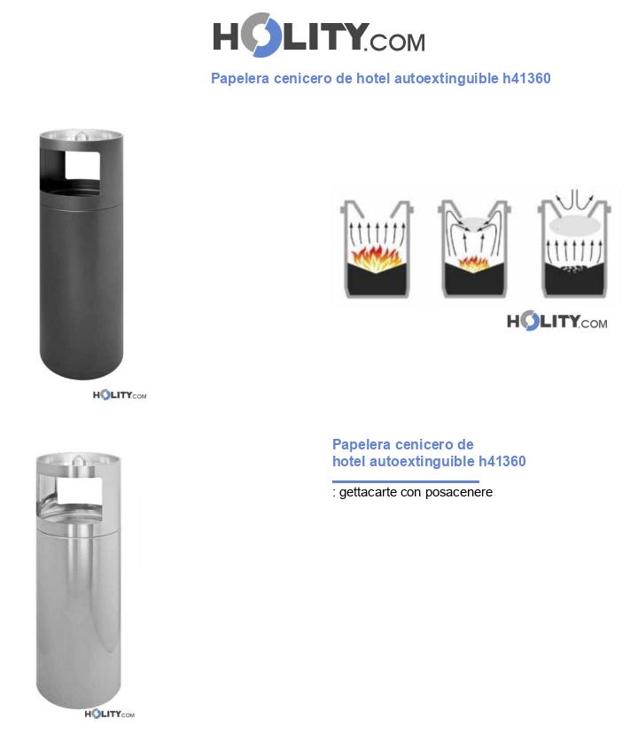Papelera cenicero de hotel autoextinguible h41360