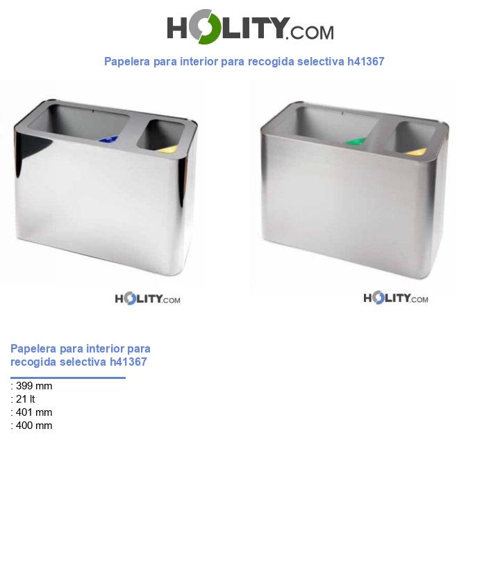 Papelera para interior para recogida selectiva h41367