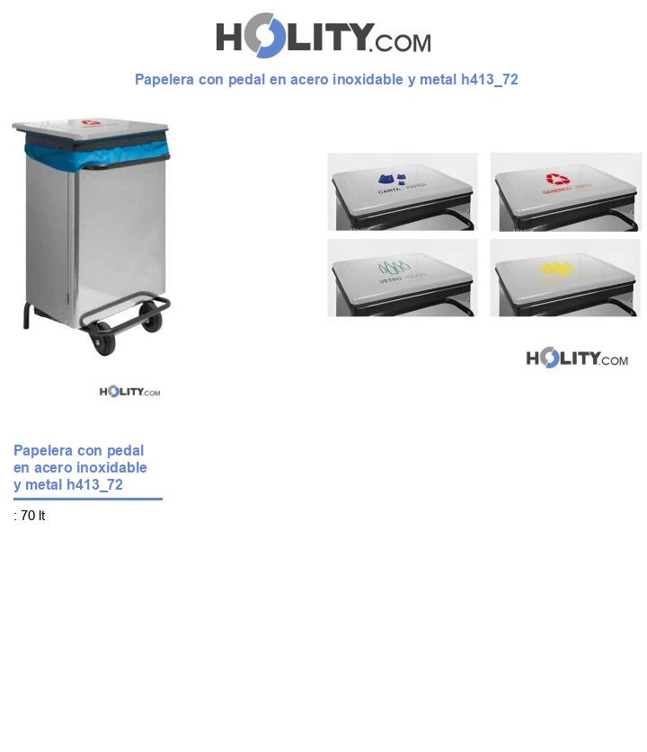 Papelera con pedal en acero inoxidable y metal h413_72