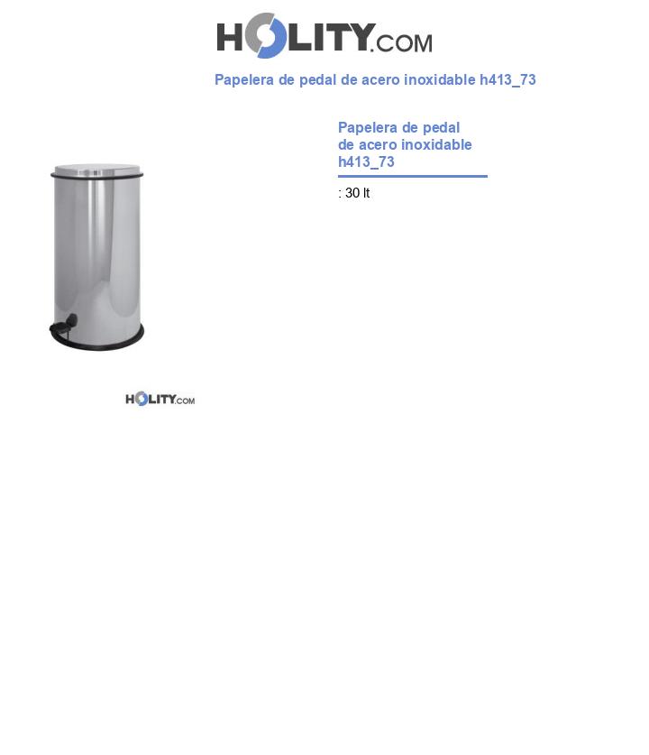 Papelera de pedal de acero inoxidable h413_73