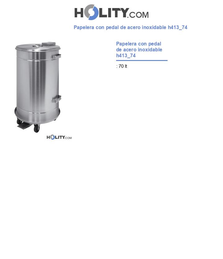Papelera con pedal de acero inoxidable h413_74