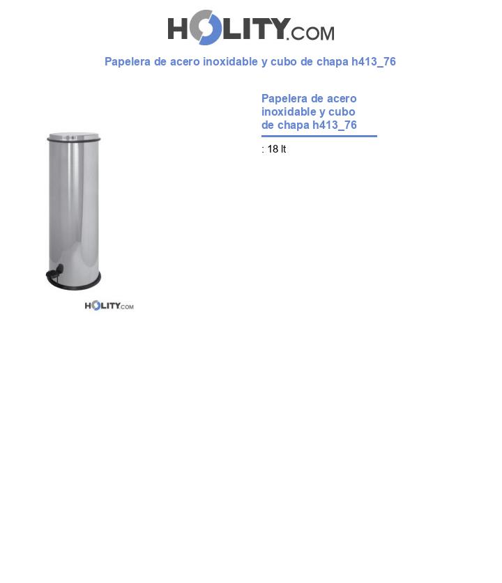 Papelera de acero inoxidable y cubo de chapa h413_76