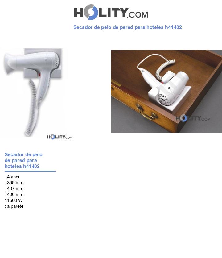 Secador de pelo de pared para hoteles h41402