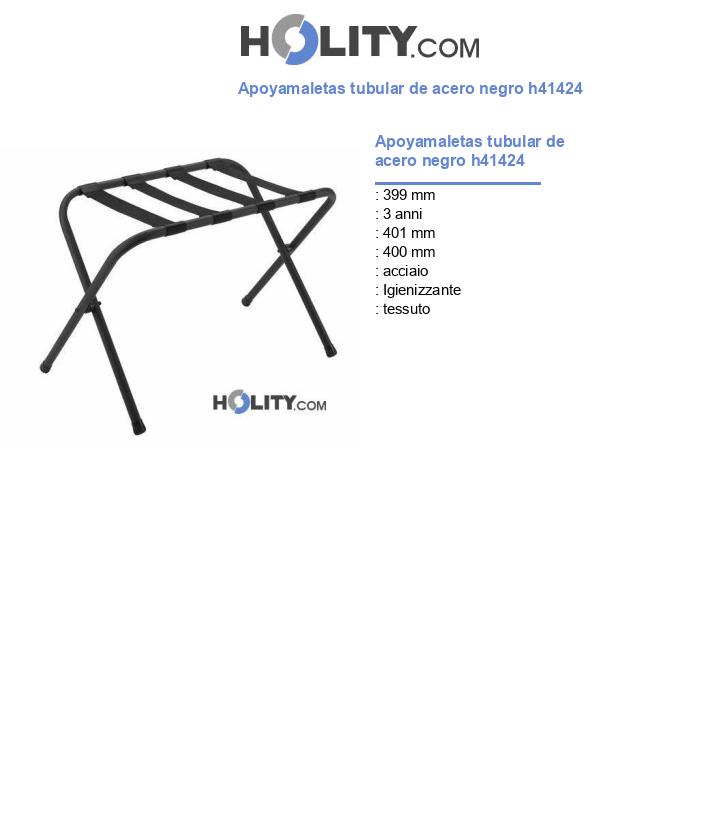 Apoyamaletas tubular de acero negro h41424