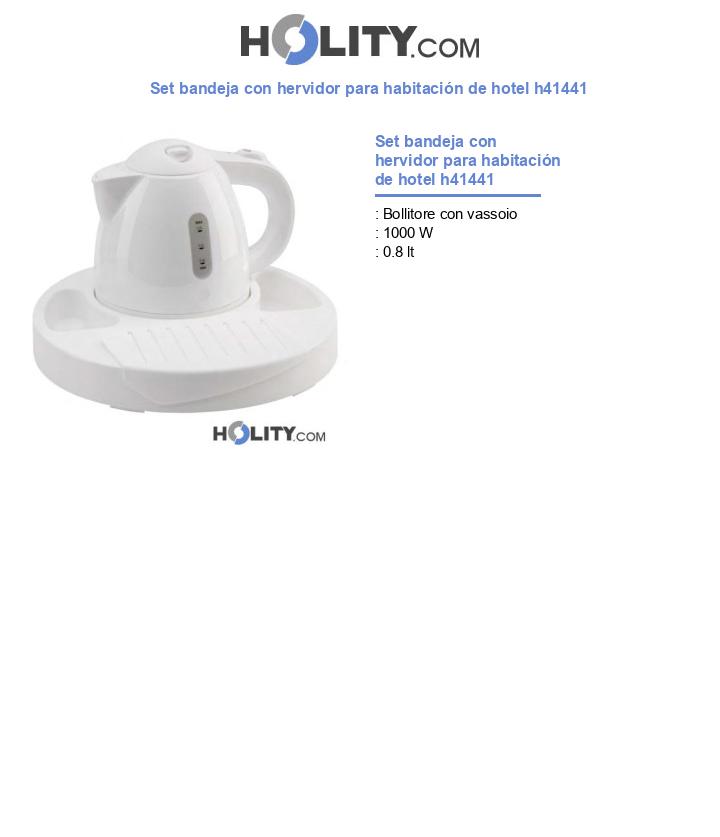 Set bandeja con hervidor para habitación de hotel h41441
