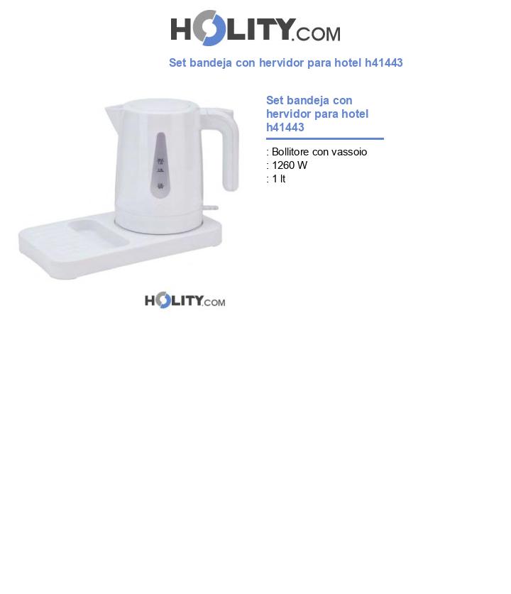 Set bandeja con hervidor para hotel h41443