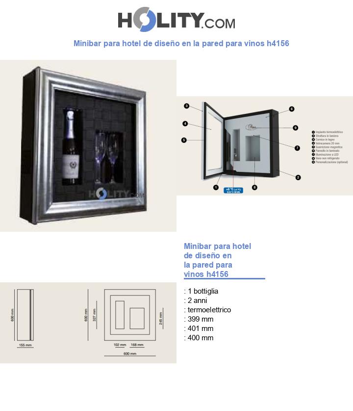 Minibar para hotel de diseño en la pared para vinos h4156