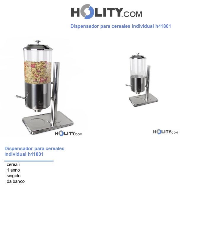 Dispensador para cereales individual h41801
