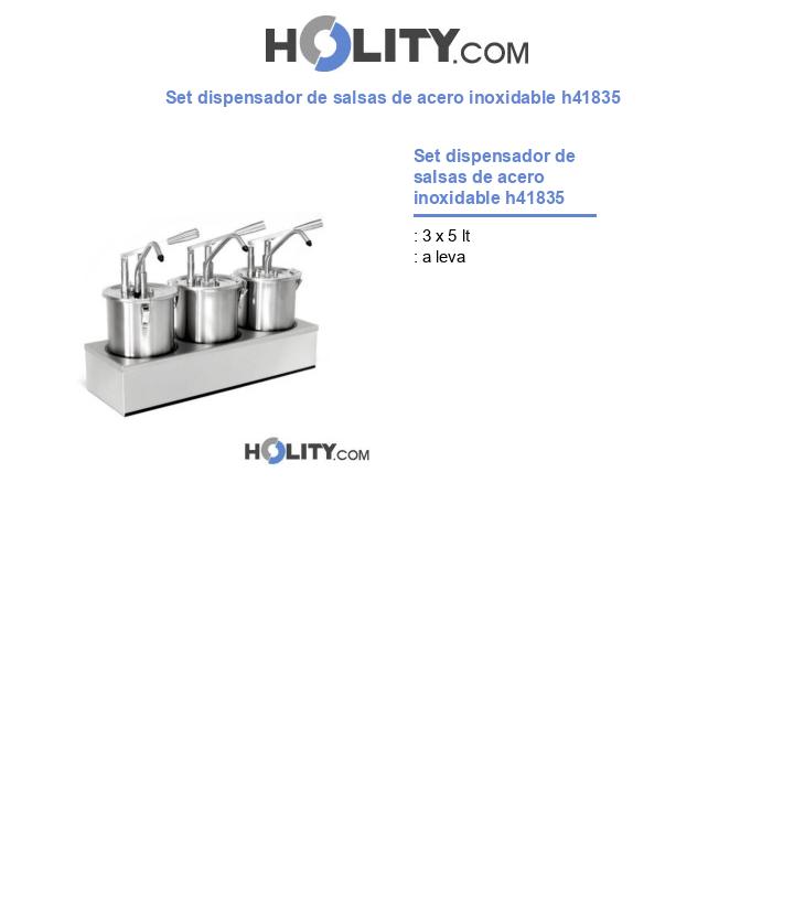 Set dispensador de salsas de acero inoxidable h41835
