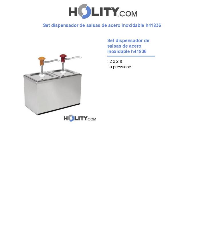 Set dispensador de salsas de acero inoxidable h41836