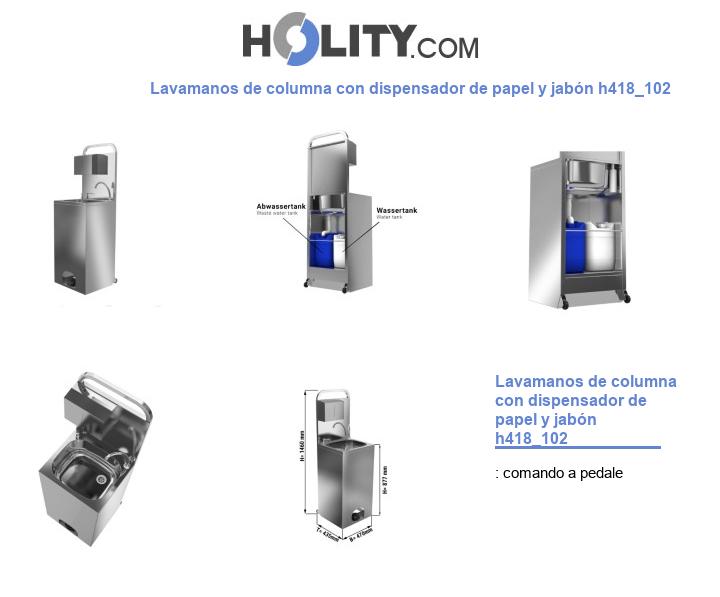 Lavamanos de columna con dispensador de papel y jabón h418_102