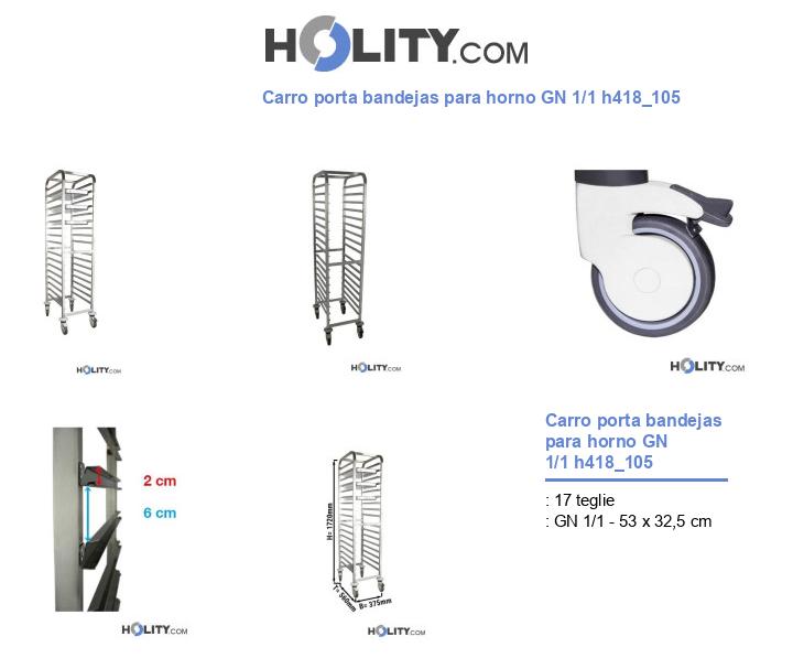 Carro porta bandejas para horno GN 1/1 h418_105