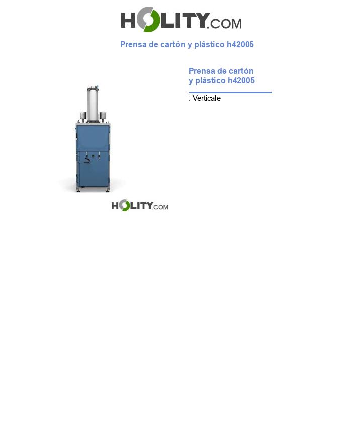 Prensa de cartón y plástico h42005