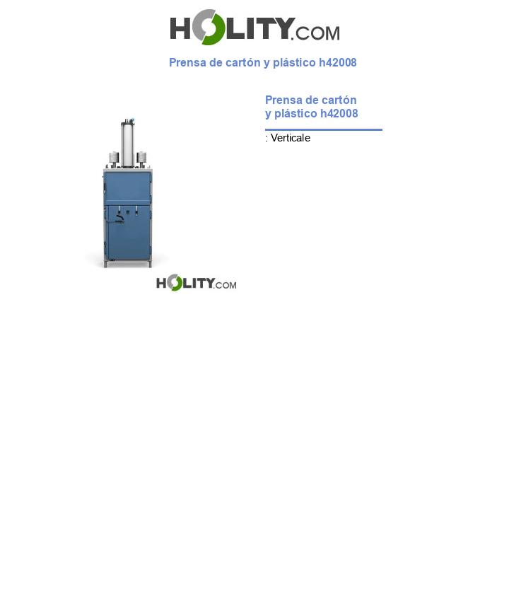 Prensa de cartón y plástico h42008
