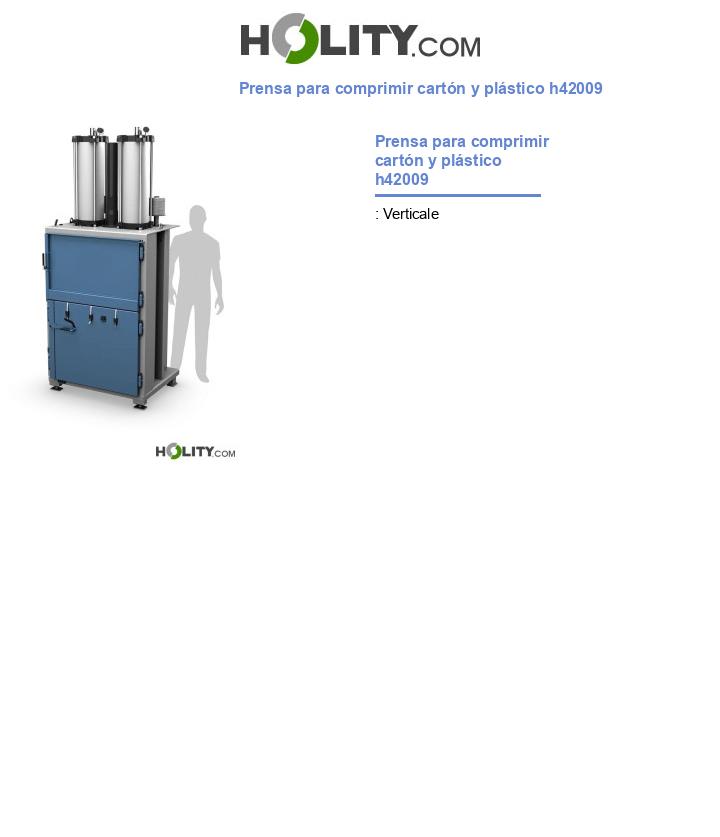 Prensa para comprimir cartón y plástico h42009