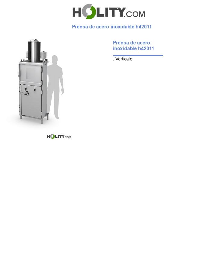Prensa de acero inoxidable h42011