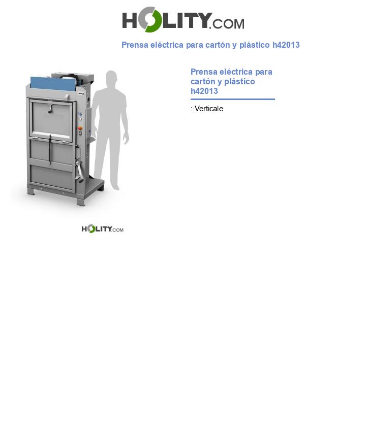 Prensa eléctrica para cartón y plástico h42013