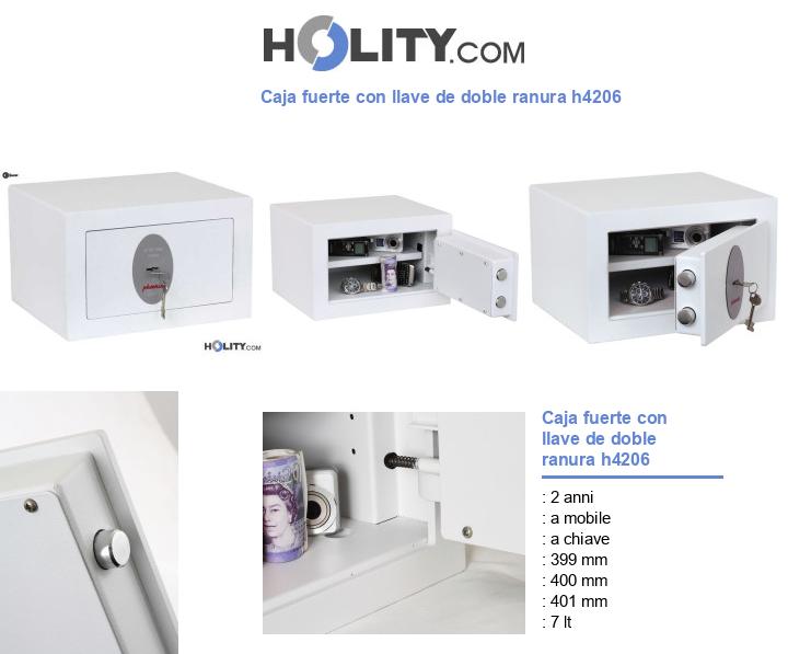 Caja fuerte con llave de doble ranura h4206