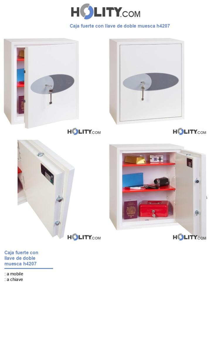 Caja fuerte con llave de doble muesca h4207