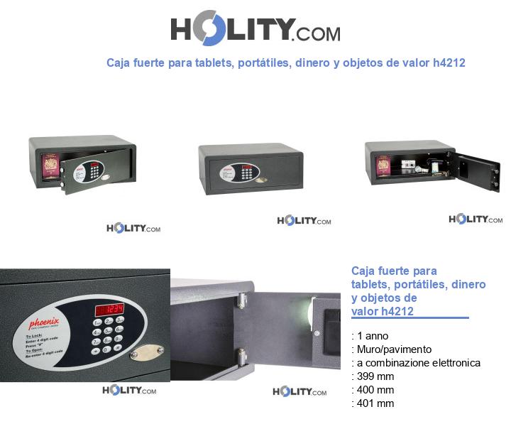 Caja fuerte para tablets, portátiles, dinero y objetos de valor h4212