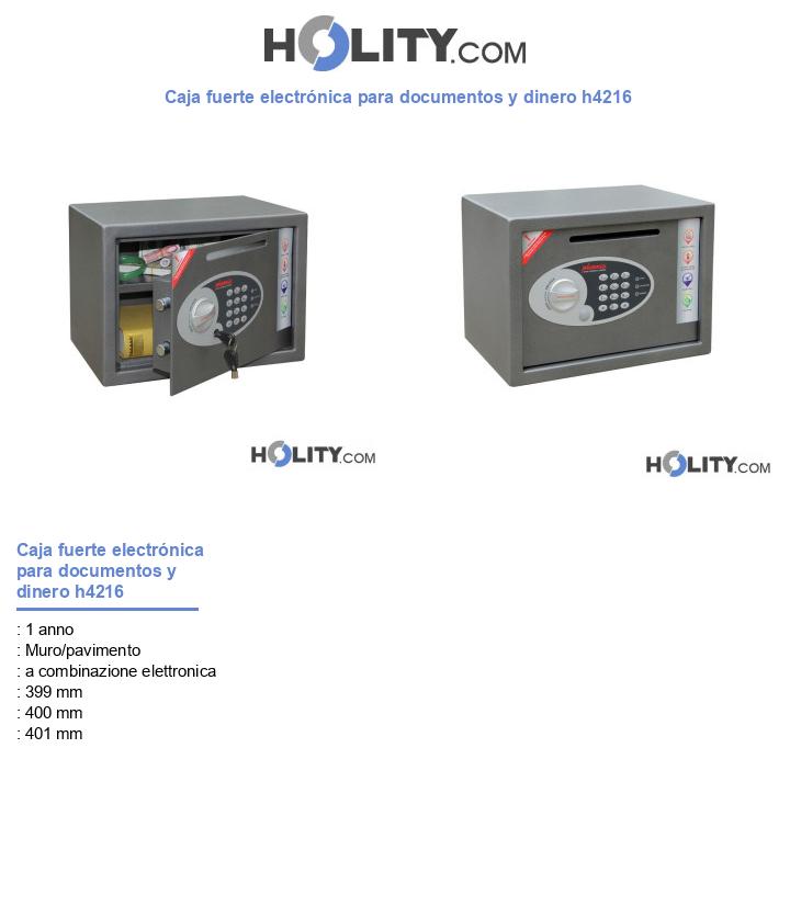 Caja fuerte electrónica para documentos y dinero h4216