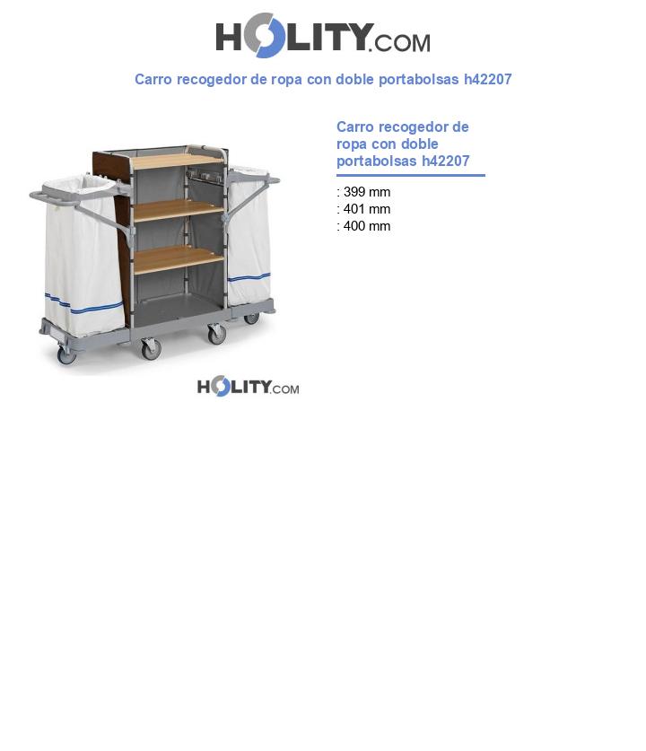 Carro recogedor de ropa con doble portabolsas h42207