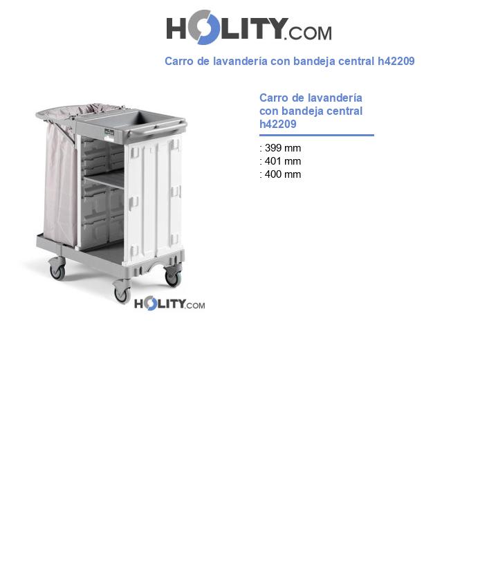 Carro de lavandería con bandeja central h42209