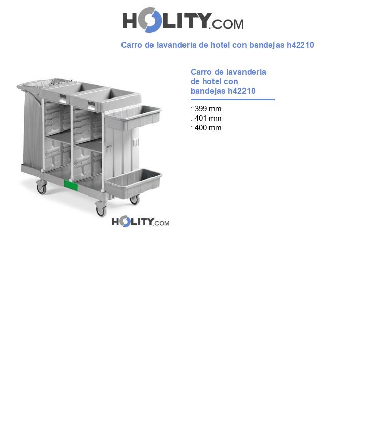 Carro de lavandería de hotel con bandejas h42210