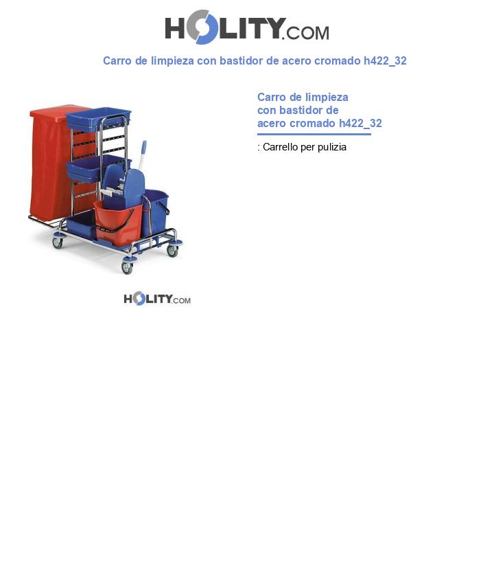 Carro de limpieza con bastidor de acero cromado h422_32