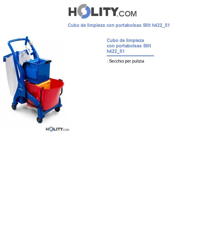 Cubo de limpieza con portabolsas 50lt h422_51